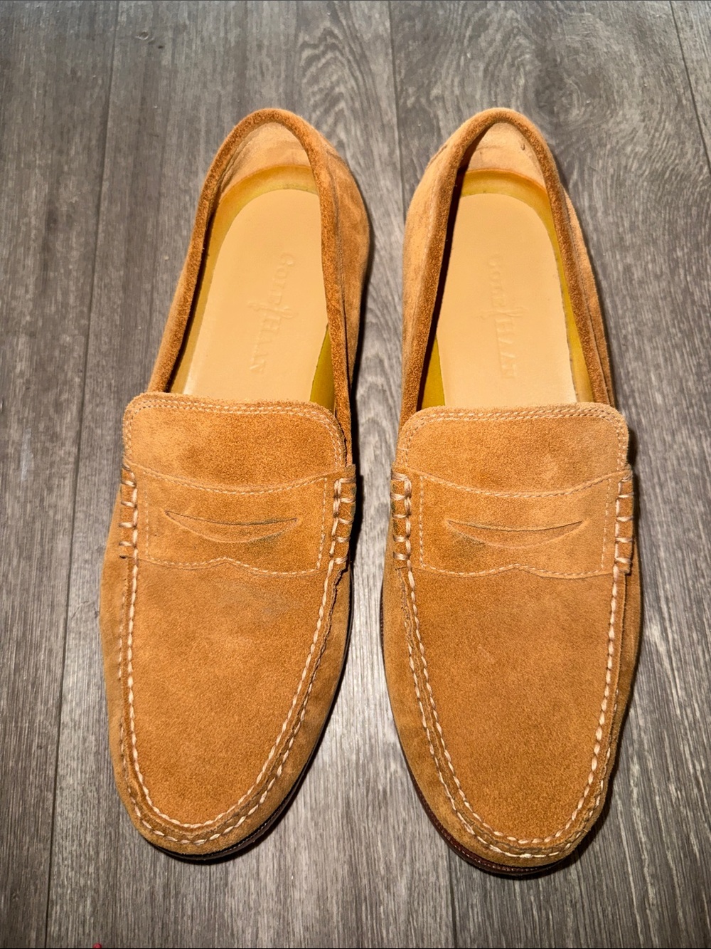 Cole Haan Men's Suede Penny Loafers in Tan